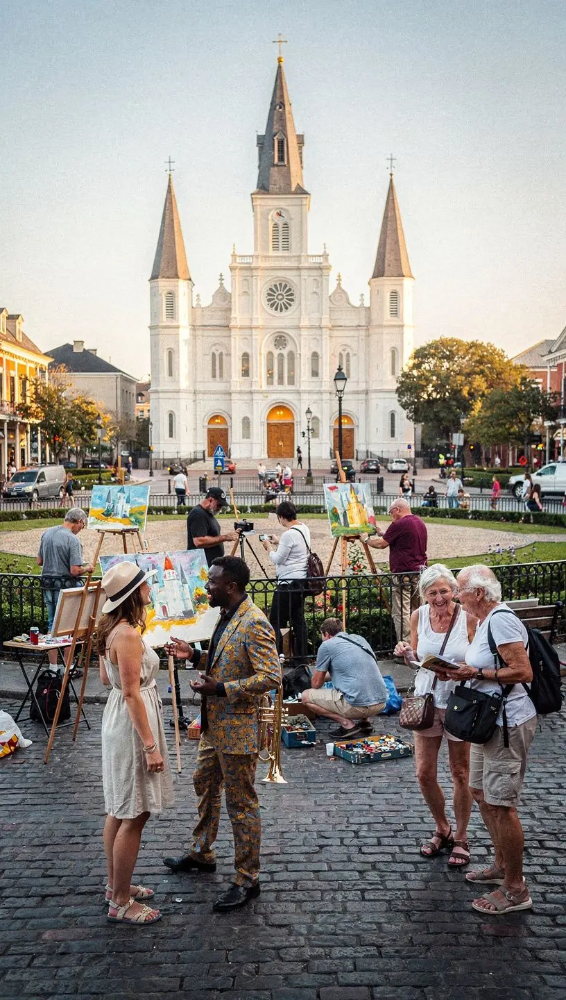 Музыканты, исполняющие джазовую музыку на улице во время фестиваля